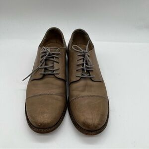 Frye Shoes Womens 7 B Laced Oxford Leather Taupe Gray Preppy #74300